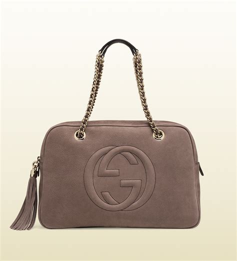 gucci soho nubuck leather mini chain bag|GUCCI Vitello Range Mini Soho Chain Bag Grey Field.